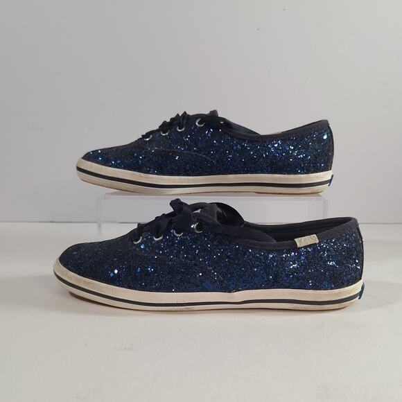 Keds X Kate Spade sz 6 Blue Glitter Women's Sneakers Casual Classic Preppy - Picture 4 of 16